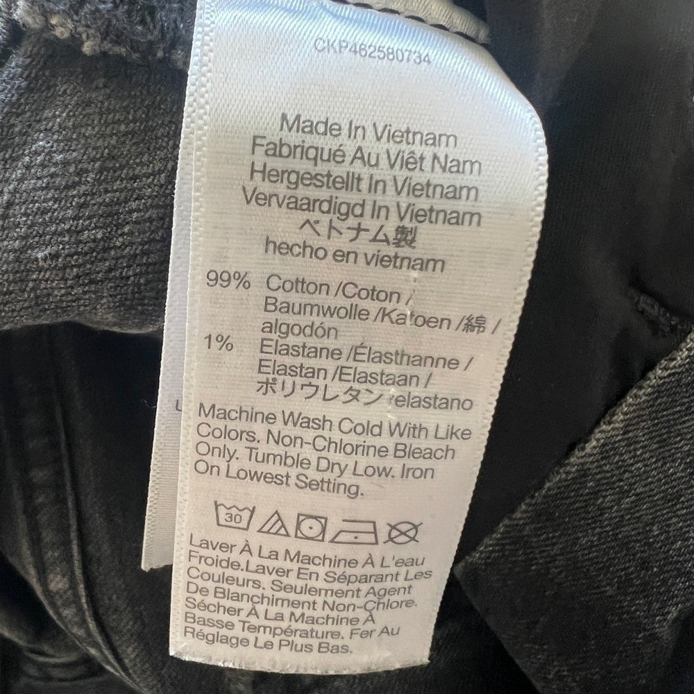 Madewell Jeans Womens 27 Curvy Black Perfect Vintage Straight Raw Hem Dark Denim - Picture 4 of 8
